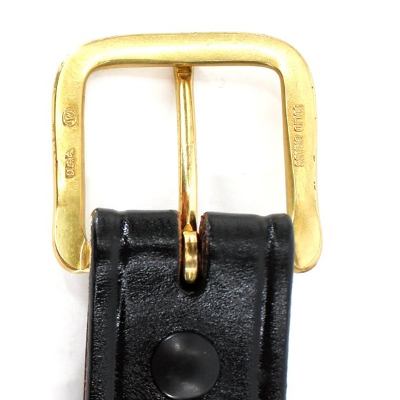 Don Hume Duty Belt Black Leather Brass Buckle Police Snap Buckle Sz 48 Unisex - Picture 6 of 8